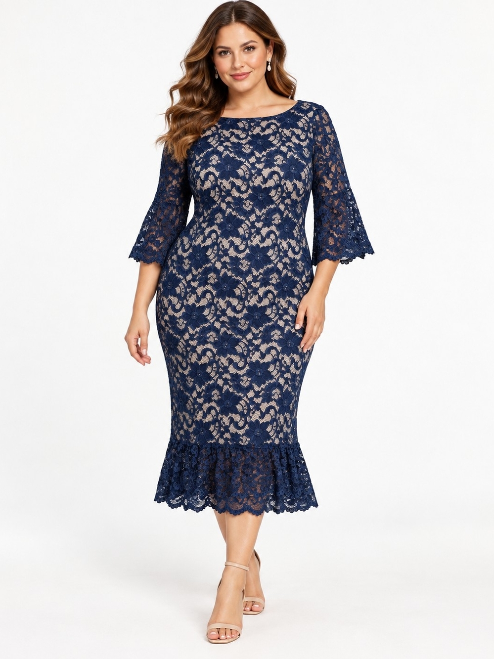 ASOS CURVE LACE BODYCON MIDI DRESS PLUS SZ 16